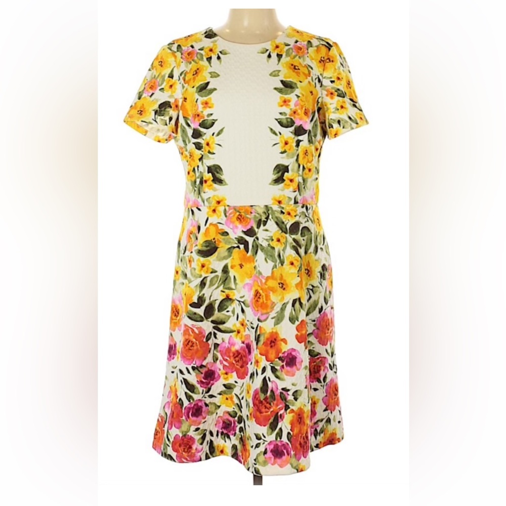 Maggy London Floral Dress - Yellow, Pink, Green